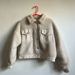 Zara shearling cropped jacket